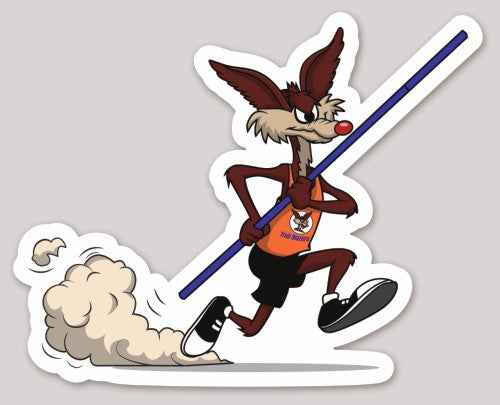 Coyote with Pole Sticker